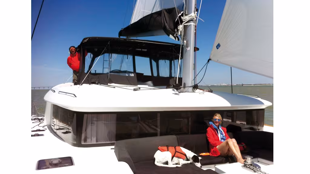 First sailboat, second catamaran and seventh boat for this happy couple.