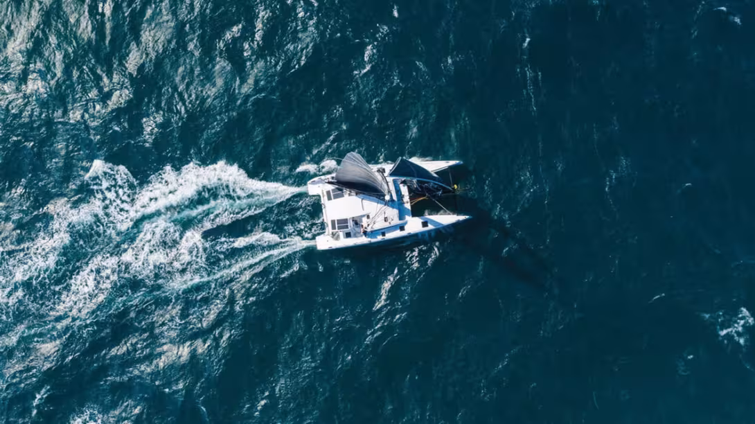 The risk of capsize on a catamaran of more than  40 feet with a displacement of more than 10 tons  is almost non-existent.