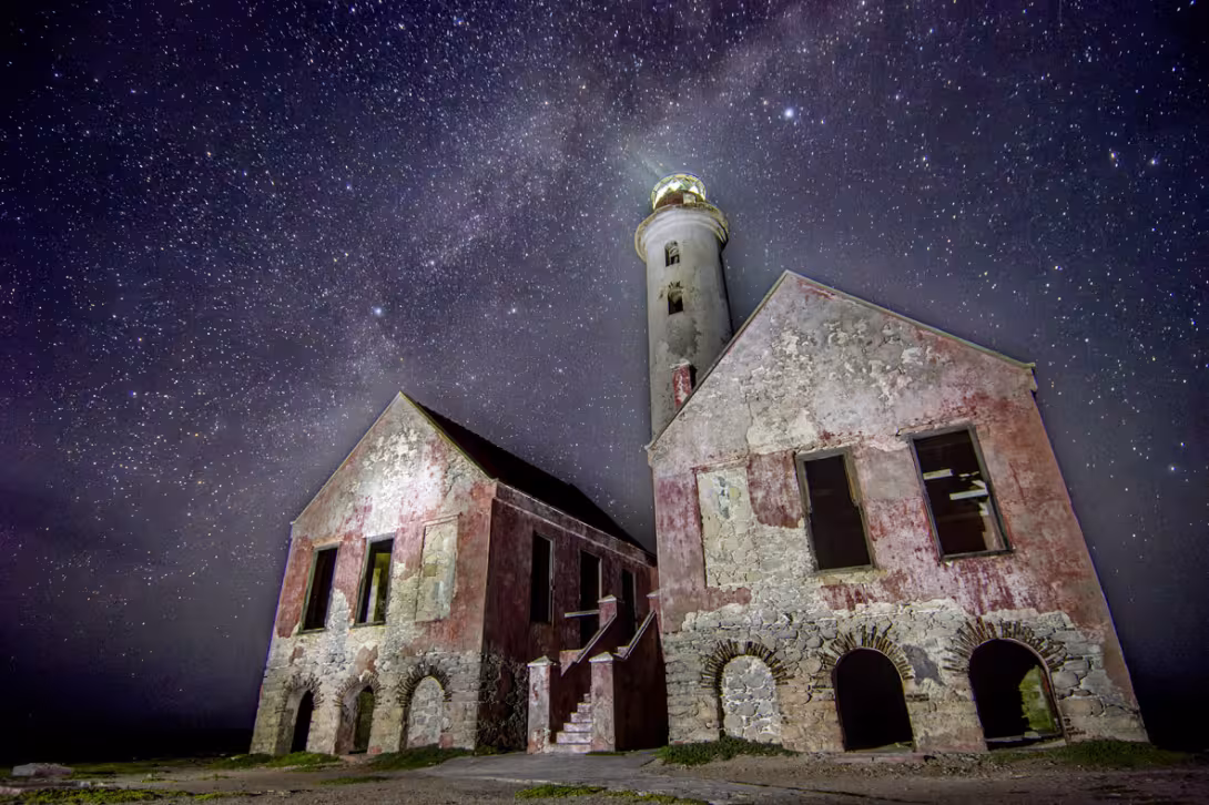 The lighthouse at Klein Curaçao is still in working order, but its structure is now falling into disrepair...