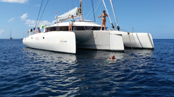 The Caribbean on a cruising trimaran, nothing but fun!