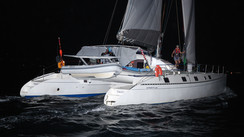 Charm: an Outremer 55 light racing the ARC. 