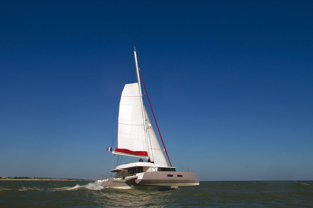 trimaran in rough seas