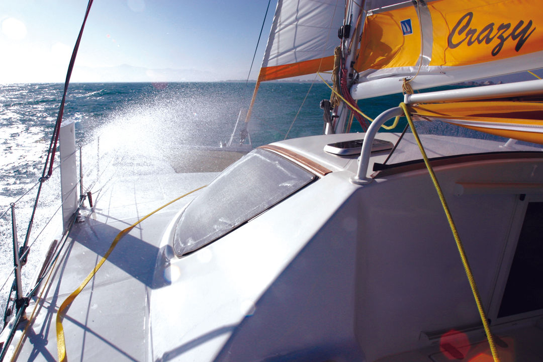 trimaran in rough seas