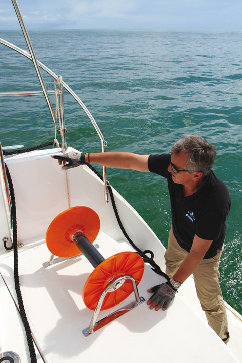 catamaran sailing in bad weather