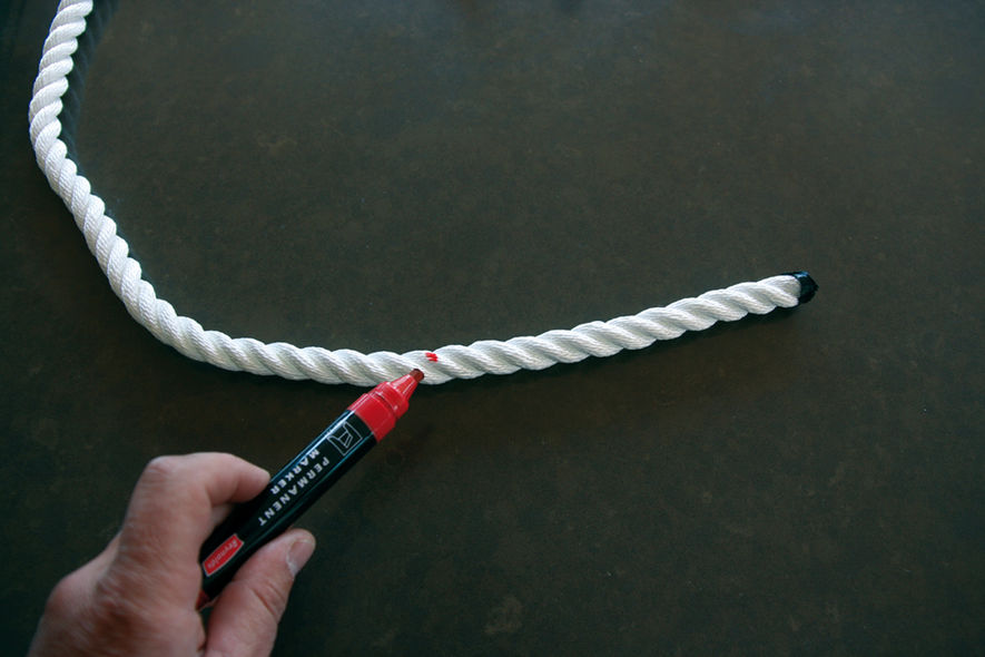 Chain/rope splice for the anchor rode step 2