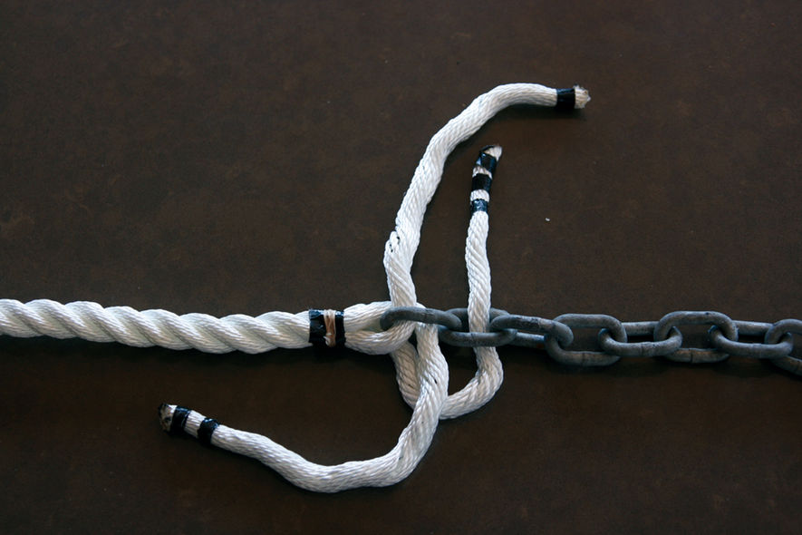 Chain/rope splice for the anchor rode step 7