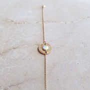 Golden hubot bracelet Spade Desing - Swarovski crystal faceted