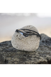 Men's Anchor Bracelet Spade Desing - Leather - Silver