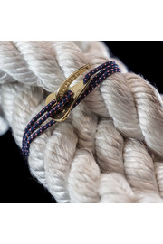 Men's Anchor Bracelet Spade Desing - Elastic Blue / Red - Gold