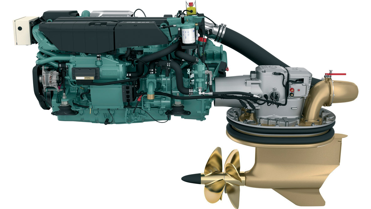 Pod transmissions, like this Volvo IPS, are  a technologically advanced solution.  The only drawback is that the propellers  are relatively exposed to impact.