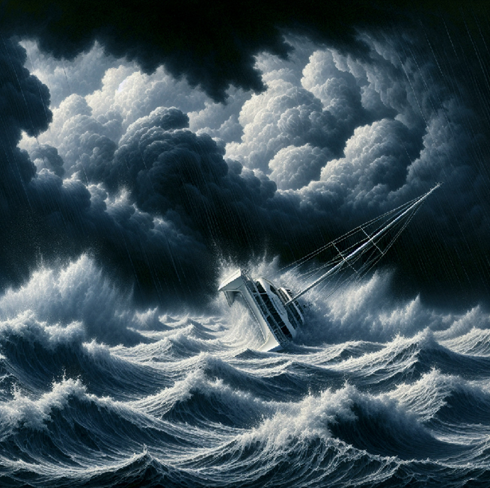 It is primarily waves that cause a cruising boat to capsize. 