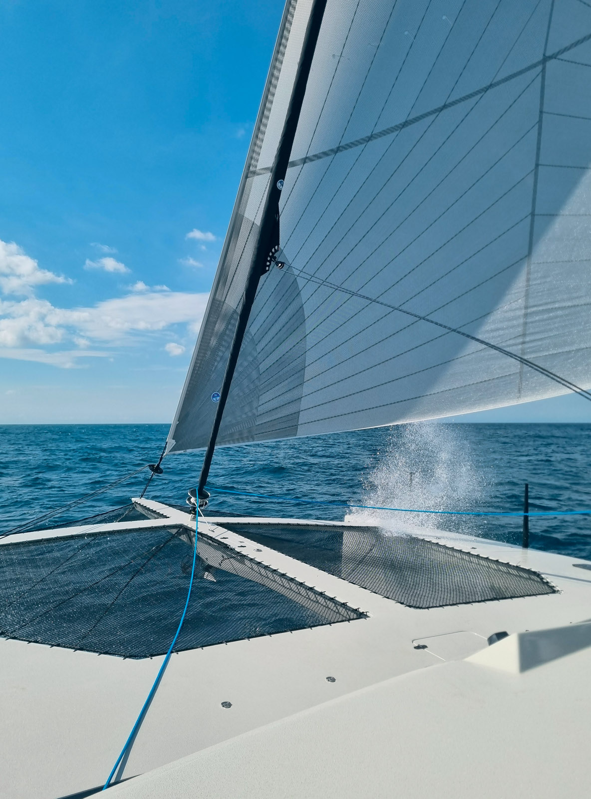 The Code 55 and self-tacking jib is an easily managed sailplan but for regattas a Code Zero will added.