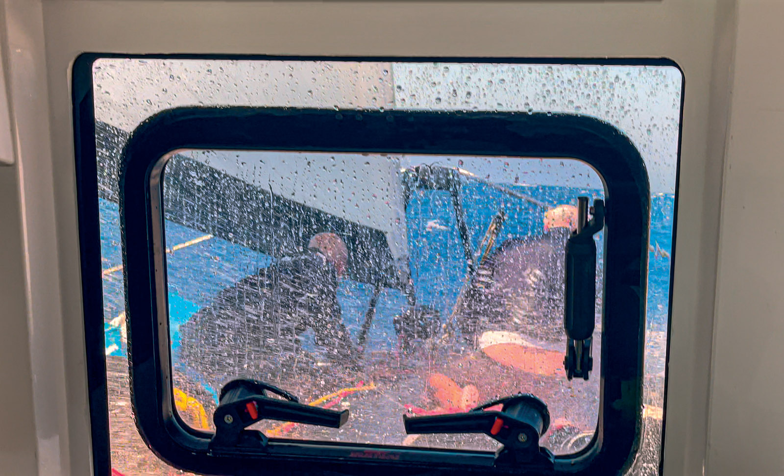 Sail maneuvers on the trampolines – the deck hardware is perfectly sized to handle the power of the ORC 57.