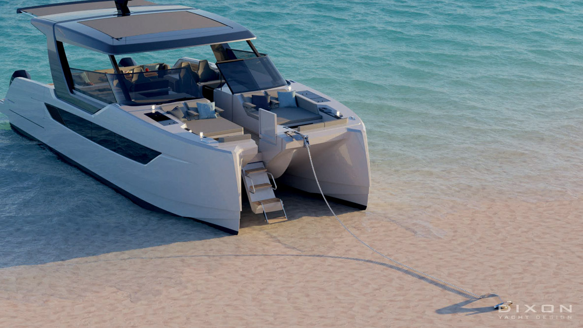 Most powercats will dry out flat without the need for beaching legs.